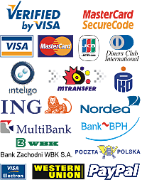 Kwiaciarnia Warka zapa przez PayPal, Visa, Mastercard, Maestro, Amex i inne...